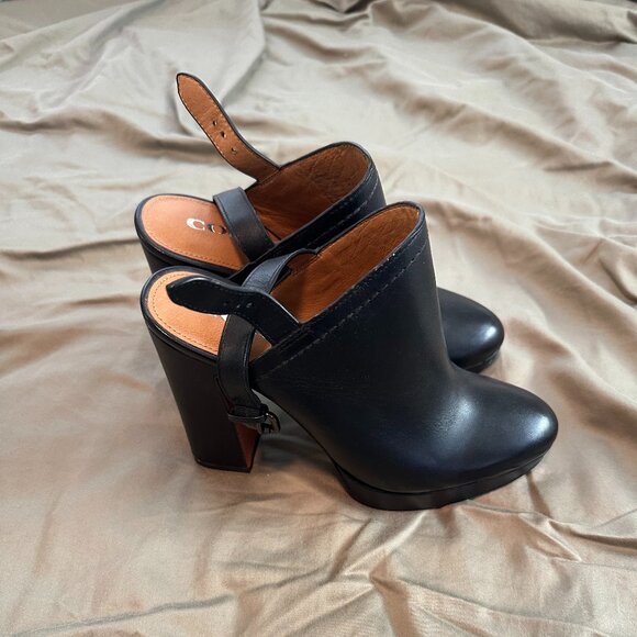 Coach Black Leather Platform Clog Heels – Size 6.5 – Like New - Picture 4 of 7